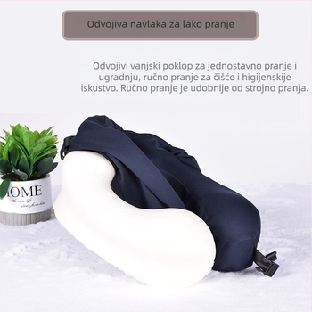 Jastuk za vrat od memorijske pjene u obliku U s navlakom Ice Silk za putovanja