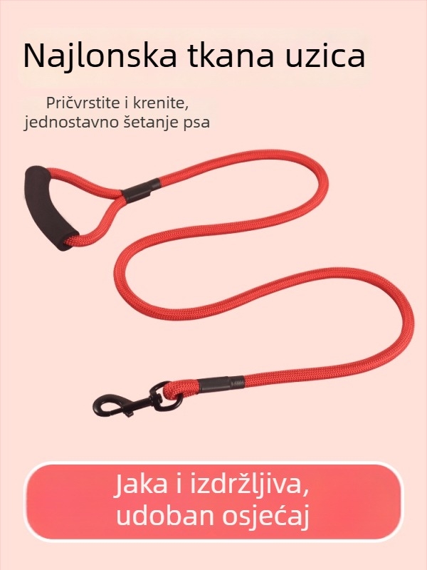Povodac za psa - poliester, jednoslojni povodac, lanac i uzica za kućne ljubimce
