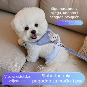Corduroy mačji prsni harnes — prsluk stil, podesiv, spriječava bijeg, za vanjsku upotrebu