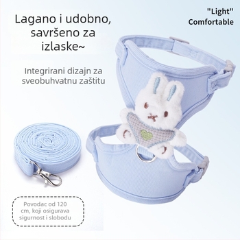 Corduroy mačji prsni harnes — prsluk stil, podesiv, spriječava bijeg, za vanjsku upotrebu