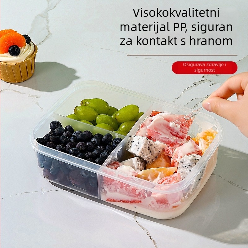 Plastična kutija za ručak, pravokutnog oblika, mikrovalno sigurna, kapacitet 800–1000 ml, jednoslojna