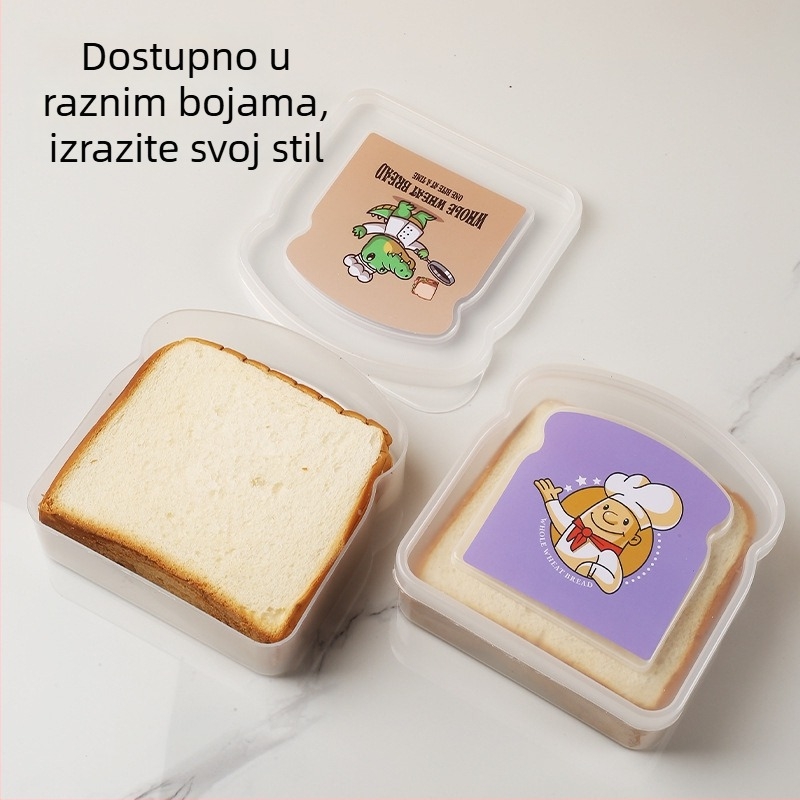 Plastična kvadratna kutija za ručak s karikaturnim uzorkom, otisnuto logotip, kapacitet 301–500 ml