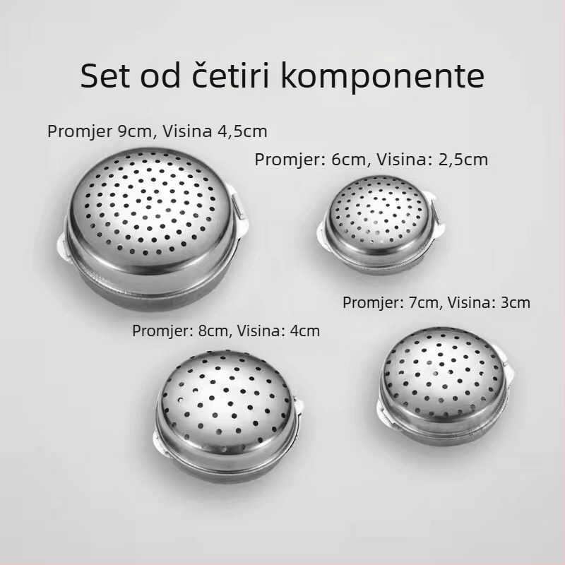Kutija za začine od 304 nerđajućeg čelika s kuglicama za začine i staklenkom