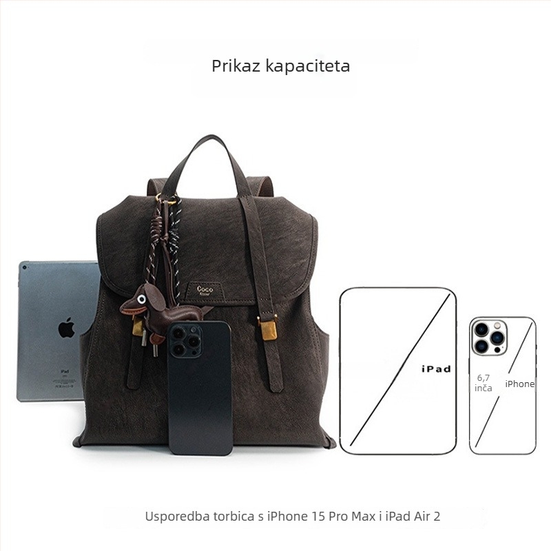 Ruksak za laptop - europsko-američki retro stil, PU materijal, velika kapaciteta, džep za prijenosno računalo, vodootporan i otporan na habanje, zatvaranje na zip
