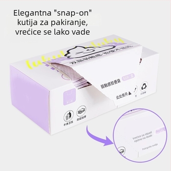 Torbe za pseće izmete u stilu prsluka – debeli, dvostruko složene, PE+papir, 50 kom./kutija, ekološki prihvatljivo