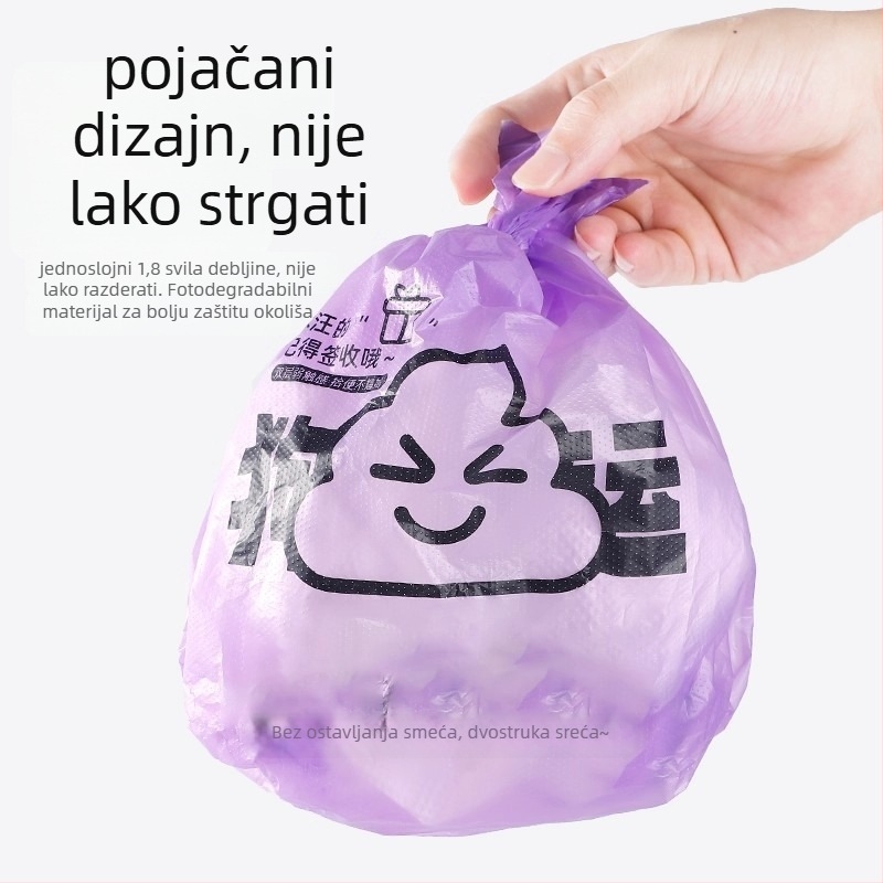 Torbe za pseće izmete u stilu prsluka – debeli, dvostruko složene, PE+papir, 50 kom./kutija, ekološki prihvatljivo