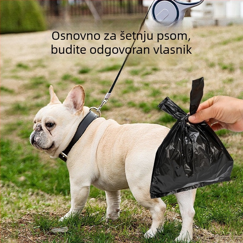 Torbe za otpad kućnih ljubimaca, vest-stil dizajn, PE materijal, jednokratne, standardne debljine, 50 komada u pakiranju