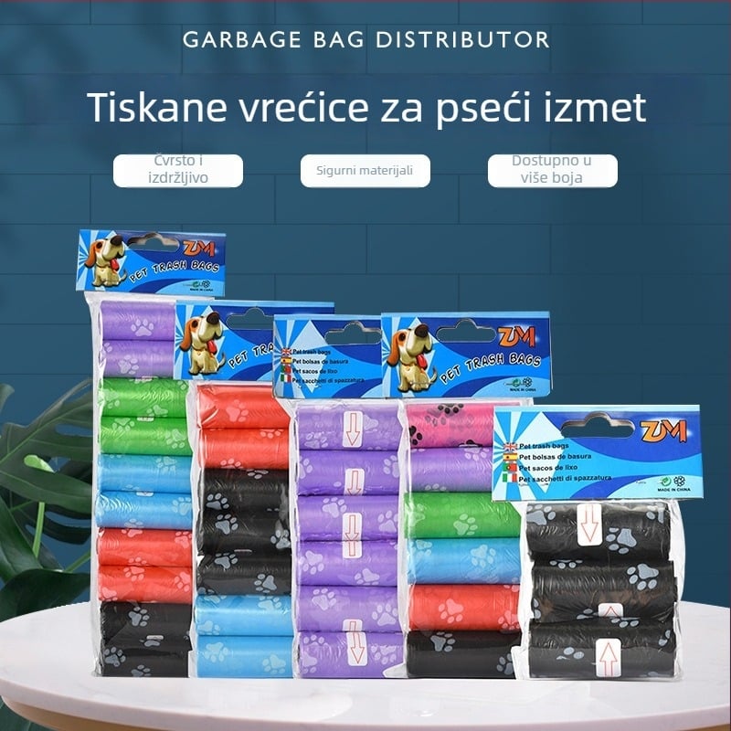 Jiahao Printane vrećice za pseći izmet – plastične, kontinuirana rola, standardna debljina