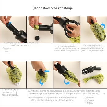 Prijenosni alat za skupljanje psećih izmeta, plastični, za vanjsku upotrebu, pakiranje 100 komada