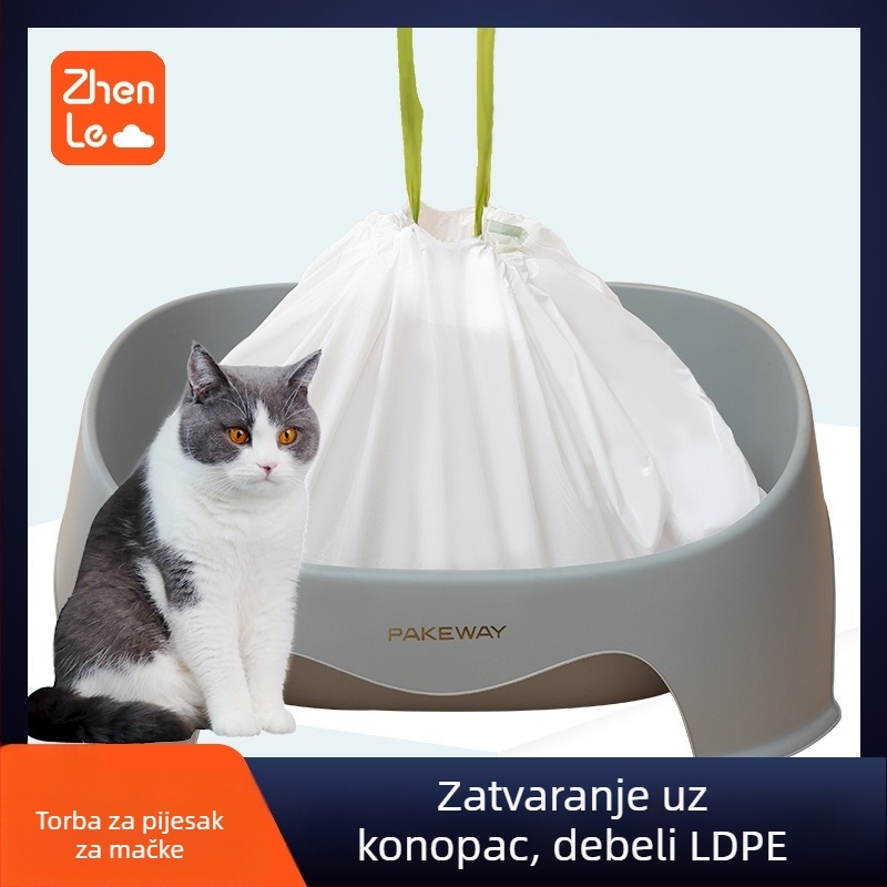 Torbe za mačje izmet LDPE, debeli, jednokratne upotrebe, prijenosne, 85 komada u kutiji, porijeklo Taizhou Zhejiang
