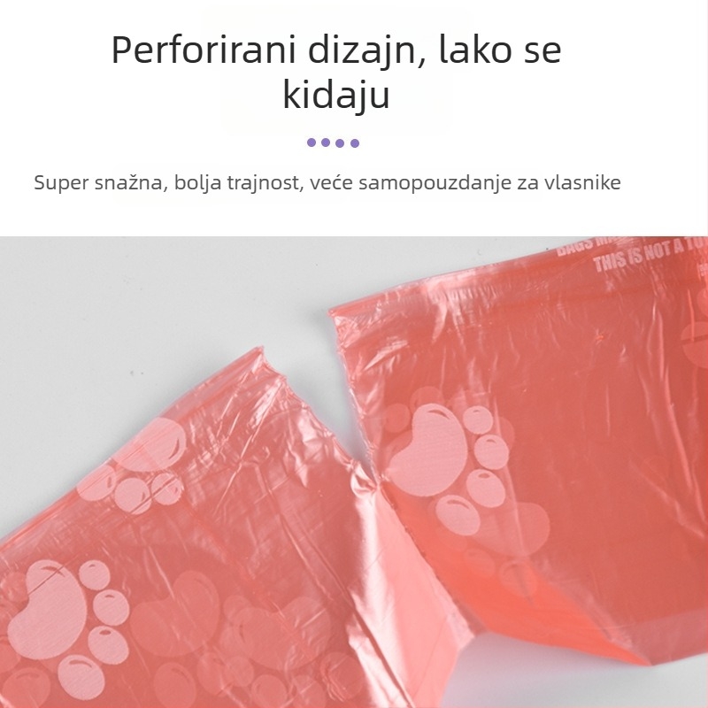 Kese za izmetke kućnih ljubimaca u kontinuiranoj rolni — plastični materijal, uobičajena debljina, za pse i mačke