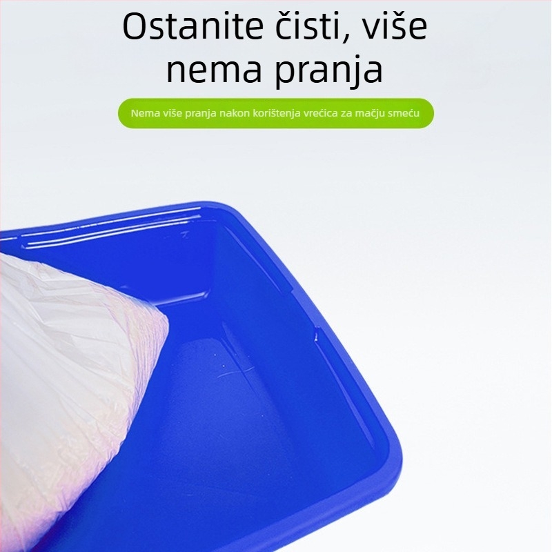 Liner za posudu za mačji pijesak s vrpcom, PE debeli materijal, uključena vrećica za smeće