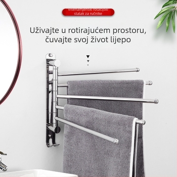 Držač za ručnike od 304 nehrđajućeg čelika, bez bušenja, okretni za kupaonicu, moderan stil, nosivost 20 kg