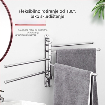 Držač za ručnike od 304 nehrđajućeg čelika, bez bušenja, okretni za kupaonicu, moderan stil, nosivost 20 kg