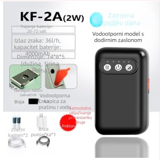Pumpa za kisik za ribolov – vodootporna, USB punjenje, prijenosna i kompaktna; Marka: Very strong; Uvoz: Ne; Težina: Konzultirajte korisničku službu