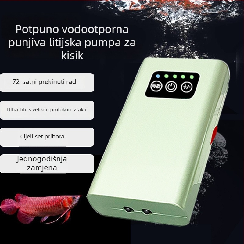 Pumpa za kisik za ribolov – vodootporna, USB punjenje, prijenosna i kompaktna; Marka: Very strong; Uvoz: Ne; Težina: Konzultirajte korisničku službu