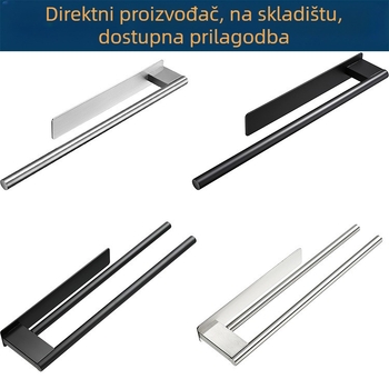 Držač za ručnike od nehrđajućeg čelika, samoljepljiv zidni nosač, s jednim ili dvostrukim držačem, moderan minimalistički dizajn, nosivost 10 kg