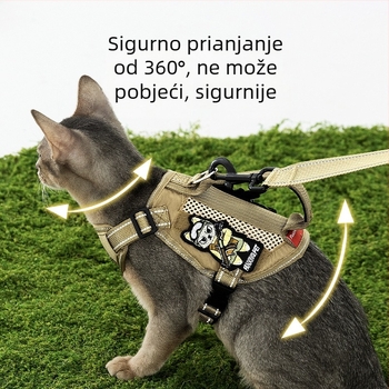 Mačji prsni remen - lagani taktički dizajn, poliester, Hippie dog marka, ne rasteže, kutija 70 kom