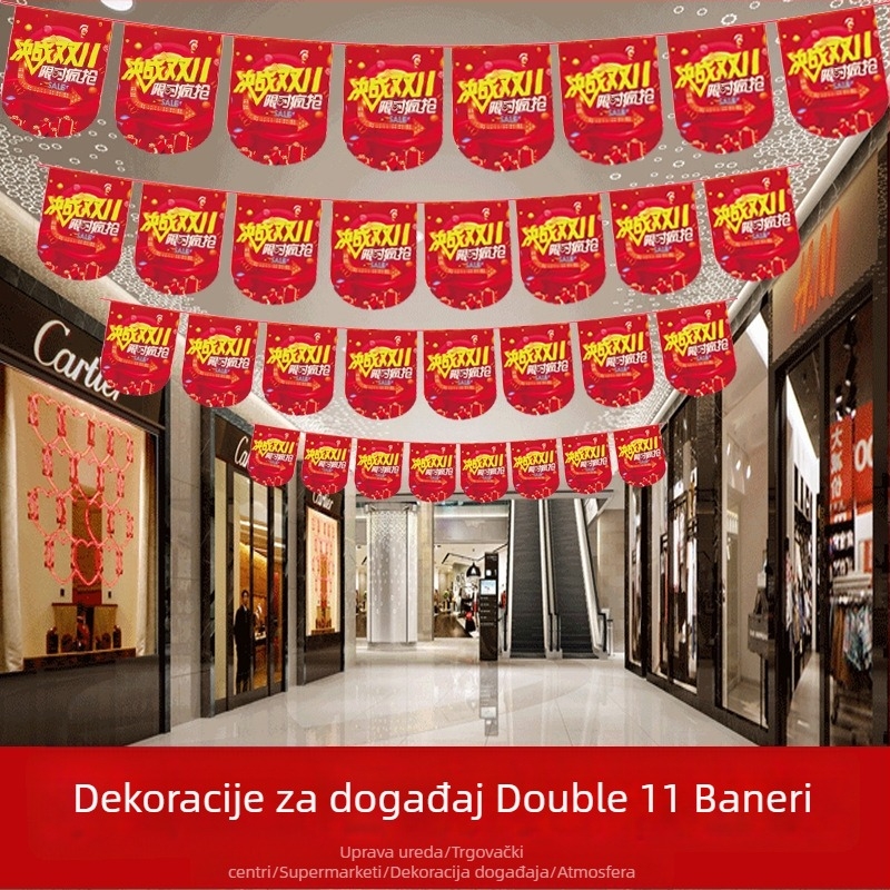Zastavice za dekoriranje proslave otvorenja trgovine – Shu Tingxiang; Materijal: papir; Stil: svečano, živahno; Kategorija: Dekoracije proslave otvorenja; Proizvodna kategorija: rekviziti za uređenje prostora