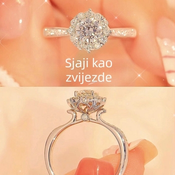 Prsten za zaruke, srcolik oblik, bakar, elektroplatiranje, ženski korejski stil