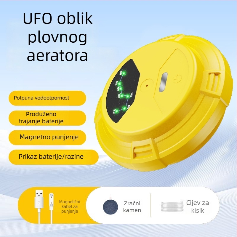 Plutajuća pumpa za oksigeniranje vode – Pametna vodootporna oksigenator UFO s USB magnetskim punjenjem; Marka: Thousands Miles of Light; Težina: 301; Uvoz: Ne; Ovlaštena privatna marka: Da