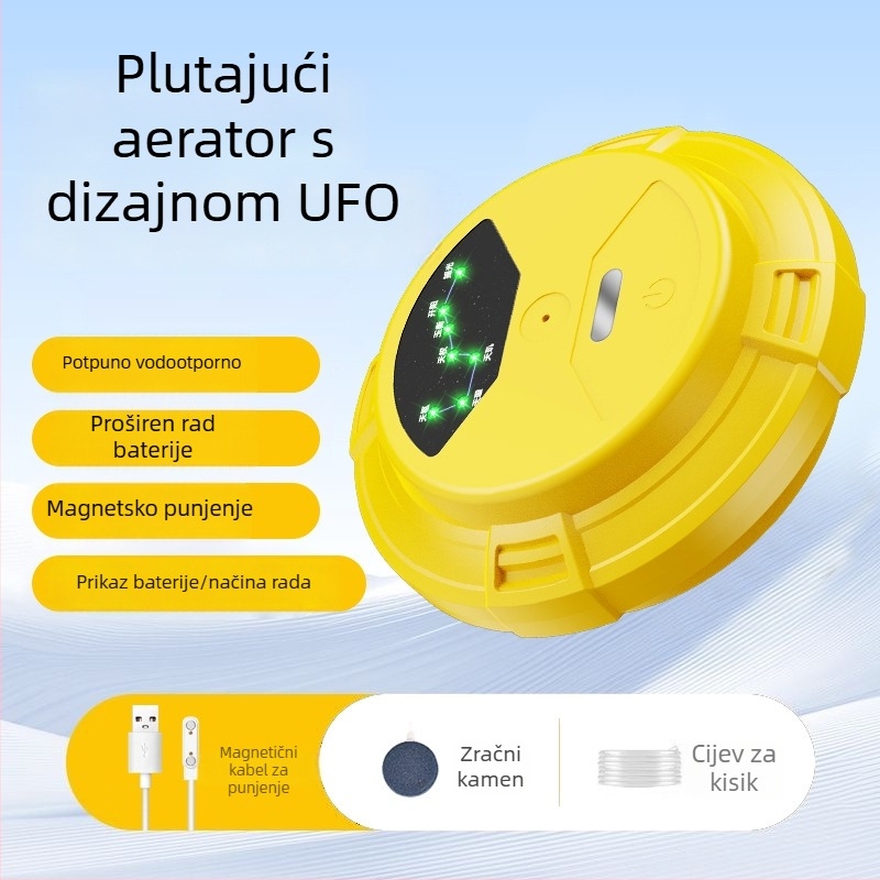 Plutajuća pumpa za oksigeniranje vode – Pametna vodootporna oksigenator UFO s USB magnetskim punjenjem; Marka: Thousands Miles of Light; Težina: 301; Uvoz: Ne; Ovlaštena privatna marka: Da