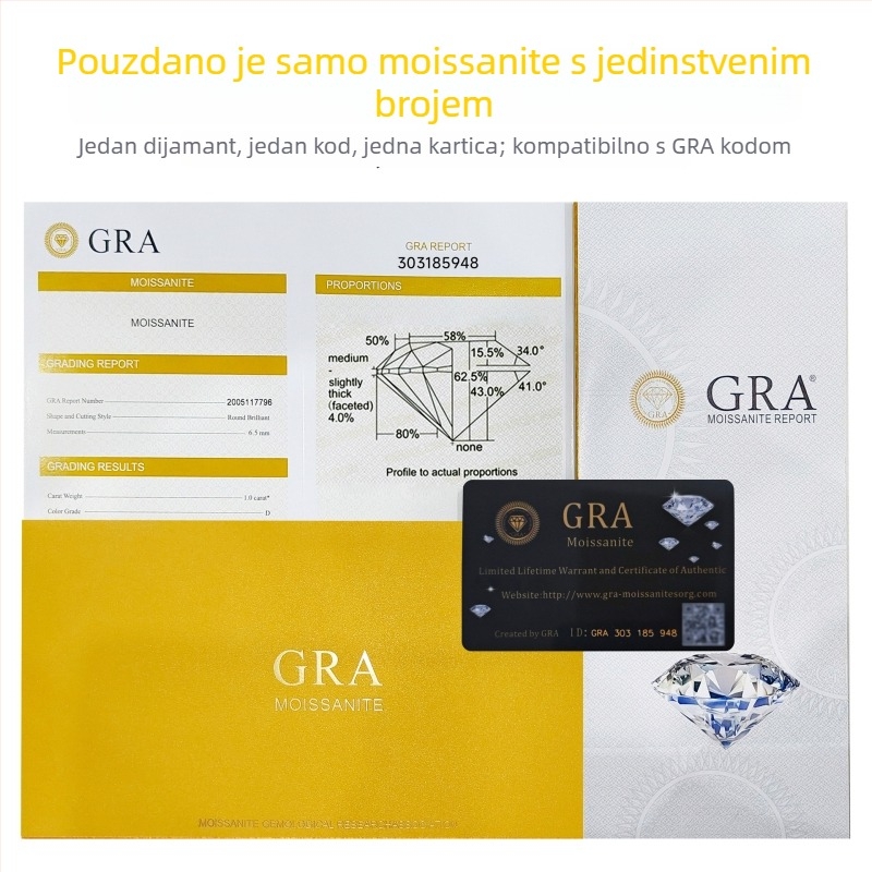 Moissanite Plum Blossom Cut slobodan dragocjeni kamen, okruglog oblika, poliran, prilagodljiv