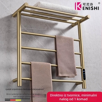 Električni grijaći stalak za ručnike od nehrđajućeg čelika sa brušenim završnim slojem, dvostruka konstrukcija, nosivost 5 kg, sušenje i sterilizacija