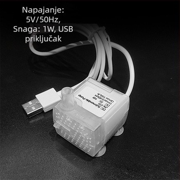 Mini potopna pumpa za akvarij — USB, cirkulirajuća, tiha i štedljiva; nije uvezeno, težina 0.2