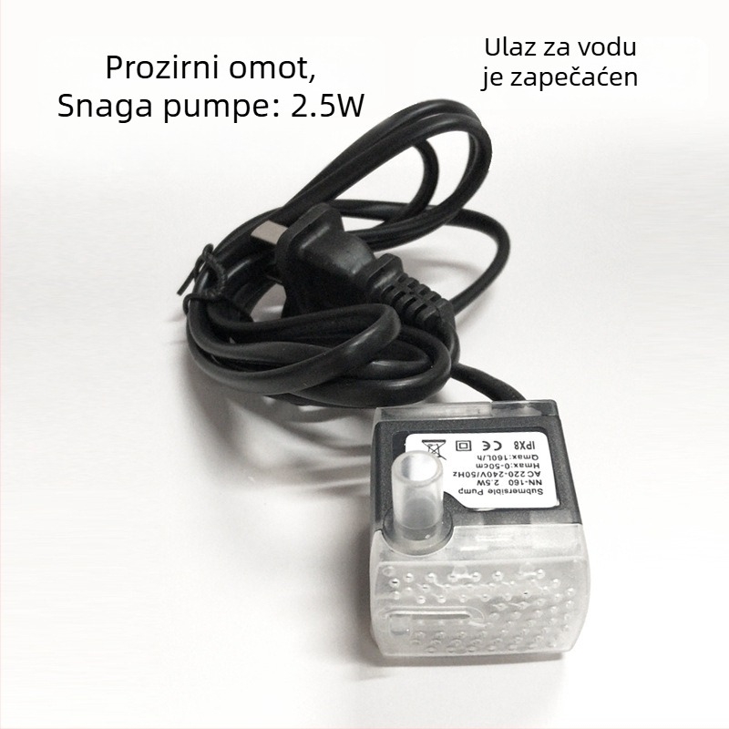 Mini potopna pumpa za akvarij — USB, cirkulirajuća, tiha i štedljiva; nije uvezeno, težina 0.2