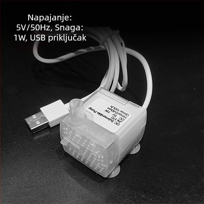 Mini potopna pumpa za akvarij — USB, cirkulirajuća, tiha i štedljiva; nije uvezeno, težina 0.2