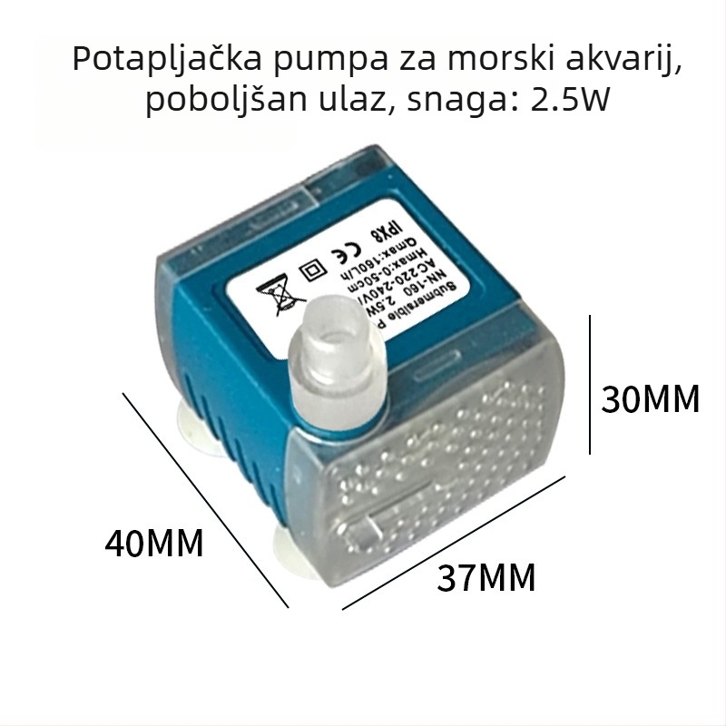 Mini potopna pumpa za akvarij — USB, cirkulirajuća, tiha i štedljiva; nije uvezeno, težina 0.2