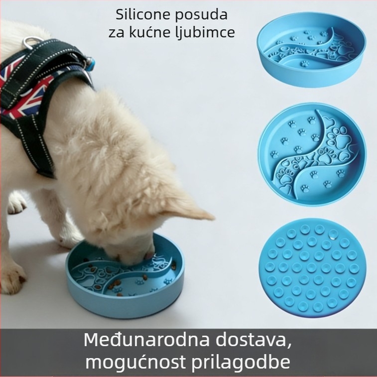 Posuda za hranjenje kućnih ljubimaca od silikona s sporim hranjenjem, jaka usisna podloga, protiv prosipavanja i otporna na žvakanje | Materijal: Silikon • Porijeklo: Dongguan • Marka: Deepen homesickness • Šifra proizvoda: JSSJ-2025