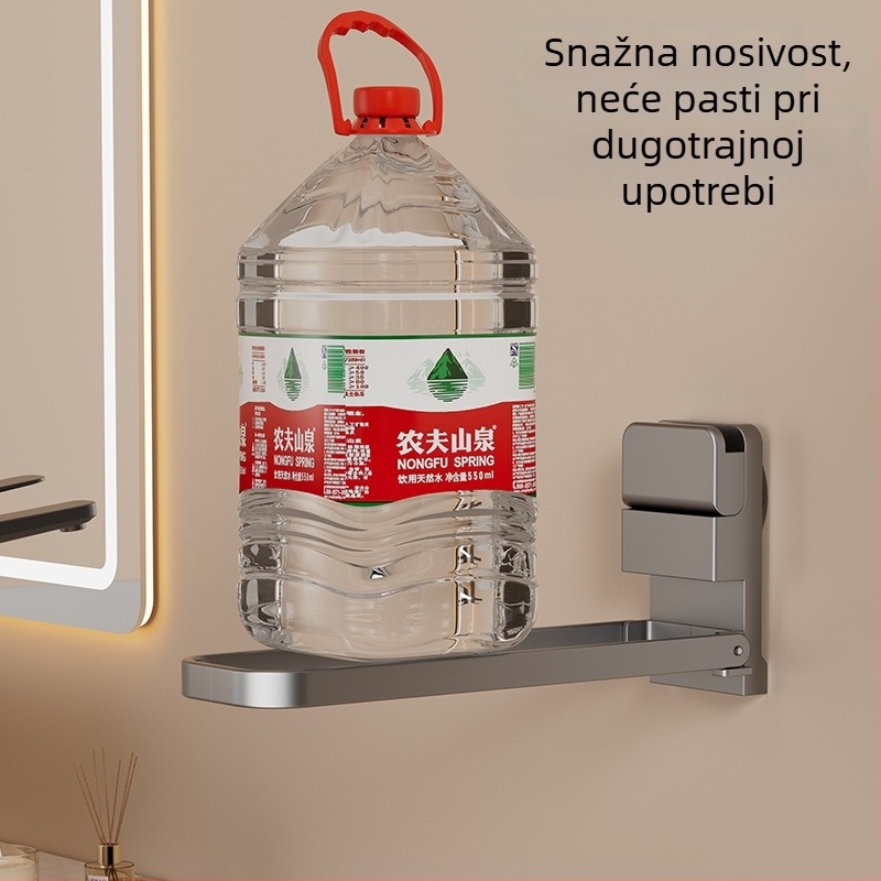 Držač za ručnike sa vakuumom za kupaonicu, na zid, sklapan, jednostavan i modernan stil, 1 razina, nosivost 5 kg