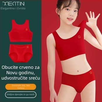Set donjeg rublja za djevojčice: grudnjak tip veste, najlon, podstava Mulberry svile (<30%), pune košarice, fiksni dvostruki naramenice, prozračan.