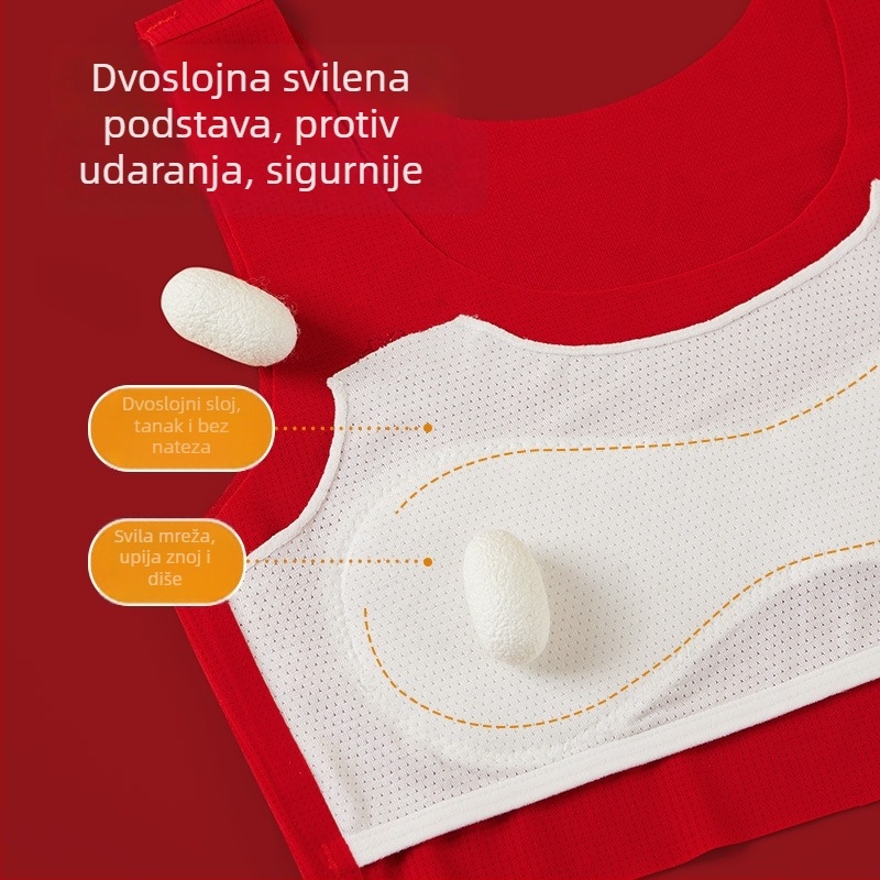 Set donjeg rublja za djevojčice: grudnjak tip veste, najlon, podstava Mulberry svile (<30%), pune košarice, fiksni dvostruki naramenice, prozračan.