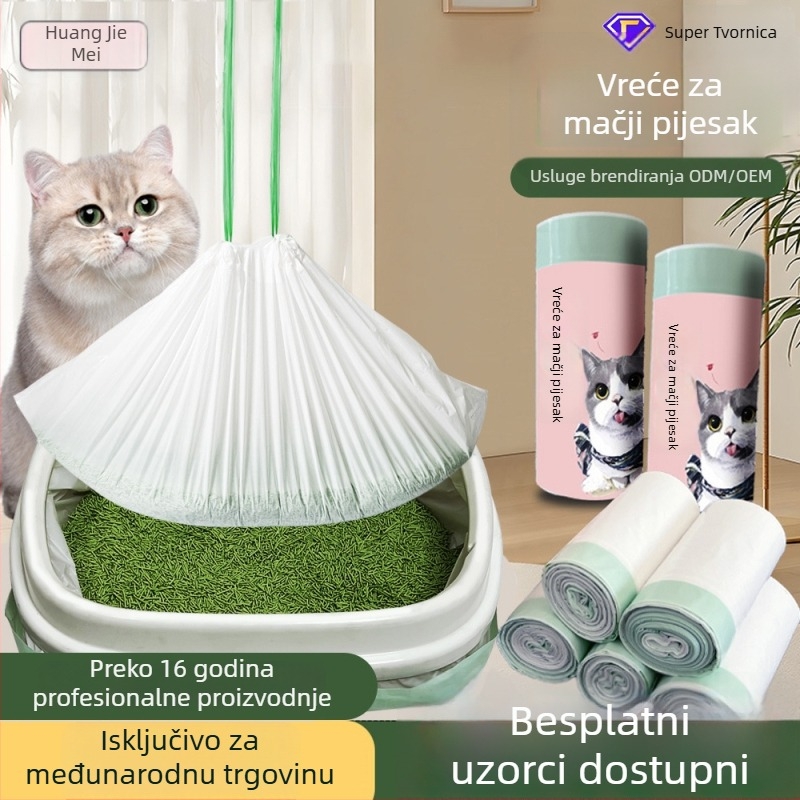 Vreće za otpad za kutiju za mačku - debeći PE, uvijeni stil, marka Emperor Jiesmei