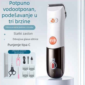 Vodootporni kliper za kućne ljubimce za pse i mačke — električni, visokih performansi, ABS kućište