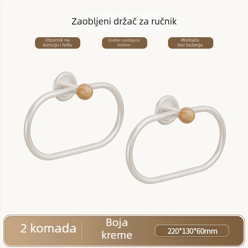 Zidni držač ručnika za kupaonicu, bez bušenja, ABS, Bake Paint završna obrada, nosivost 10 kg, 1 razina, sklopivi, protuklizni