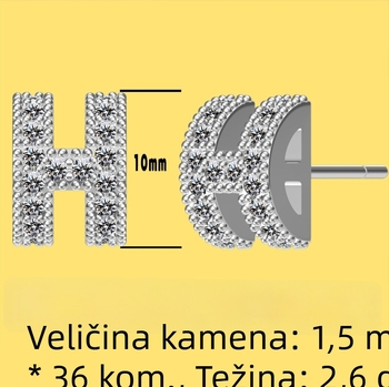 Naušnice – S925 srebro, Moissanit ugradnja, 8 strijela i 8 srca, postavljanje od sterling srebra