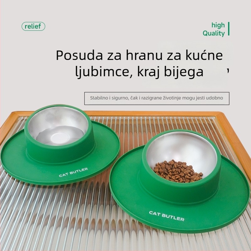 Silikonska posuda za hranu mačaka i psa, protuklizna i bez propuštanja, dvostruka namjena za jelo i piće, jednostavna za čišćenje