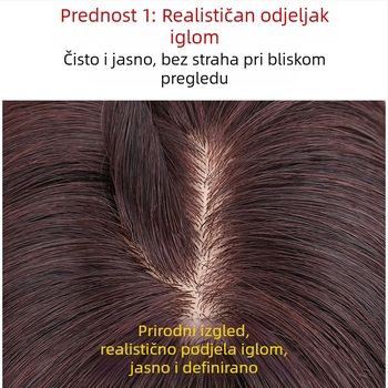 Dio perike od stvarnih ljudskih vlasi, ravni, model White Diamond hair replacement piece, za žene, moguće toplinsko bojanje