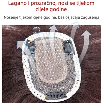 Dio perike od stvarnih ljudskih vlasi, ravni, model White Diamond hair replacement piece, za žene, moguće toplinsko bojanje