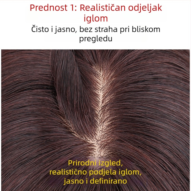 Dio perike od stvarnih ljudskih vlasi, ravni, model White Diamond hair replacement piece, za žene, moguće toplinsko bojanje
