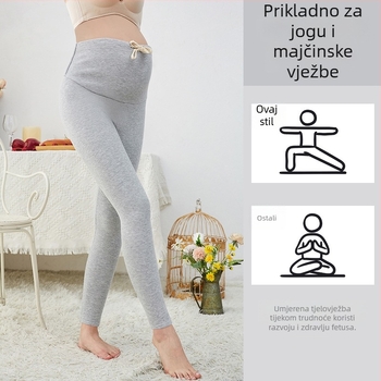 Trudničke tajice s podrškom za trbuh, flis unutrašnjost, zimski dugi kroj, univerzalni stil, Schio