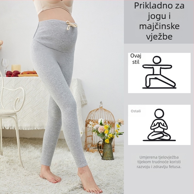 Trudničke tajice s podrškom za trbuh, flis unutrašnjost, zimski dugi kroj, univerzalni stil, Schio