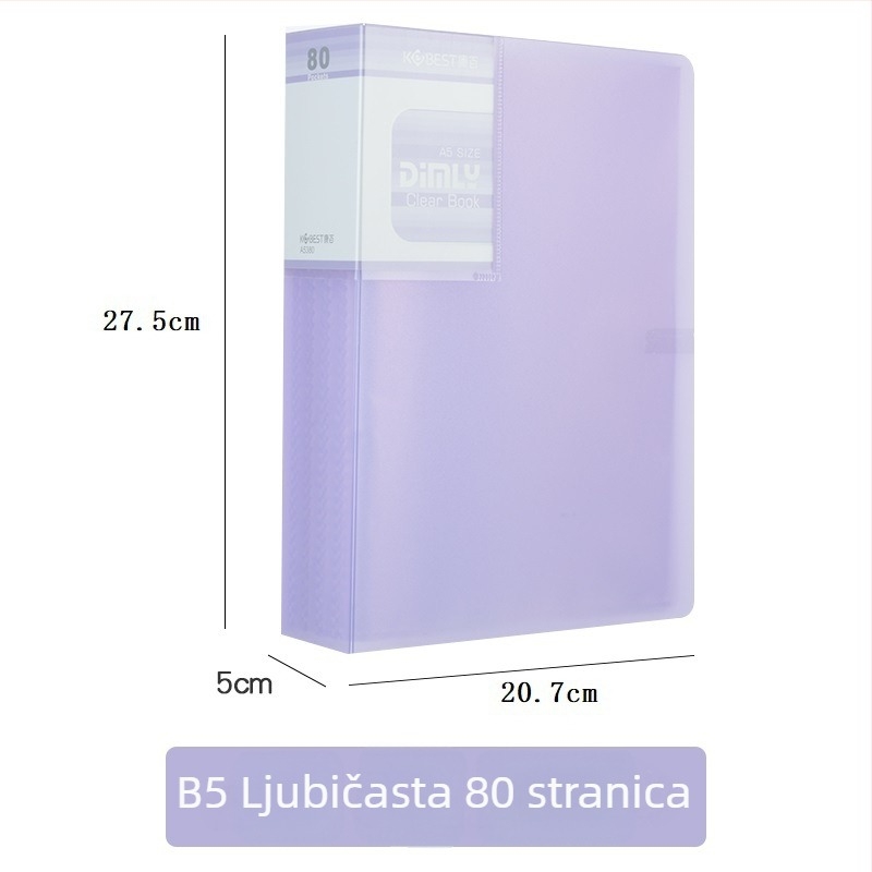 PP pretinac za informacijske brošure s prozirnim unutarnjim listovima, model A4220-4210, 20–100 stranica, debljina 2.5–6.0 cm, branda KOBEST Kangbai