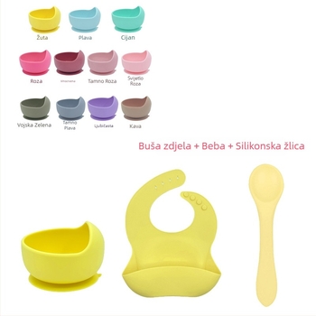 Set za prehranu psa: silikonska zdjela u obliku puža sa usisnim dijelom i mekanom silikonskom žličicom (Materijal: silikon; Oblik: puž; Usisni dio; Silikonska žličica)
