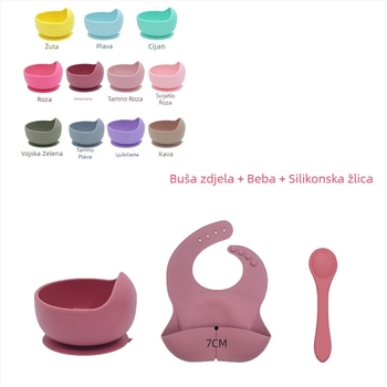 Set za prehranu psa: silikonska zdjela u obliku puža sa usisnim dijelom i mekanom silikonskom žličicom (Materijal: silikon; Oblik: puž; Usisni dio; Silikonska žličica)