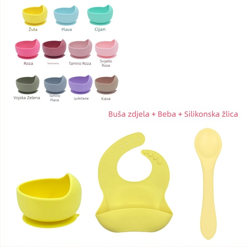 Set za prehranu psa: silikonska zdjela u obliku puža sa usisnim dijelom i mekanom silikonskom žličicom (Materijal: silikon; Oblik: puž; Usisni dio; Silikonska žličica)